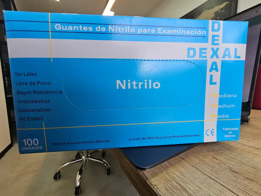 GUANTE NITRILO NEGRO TALLE XL X 100 UNID DEXAL